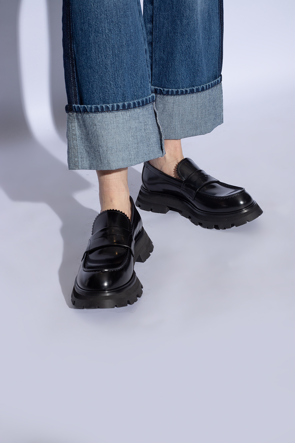 Black Leather loafers Alexander McQueen - Vitkac France
